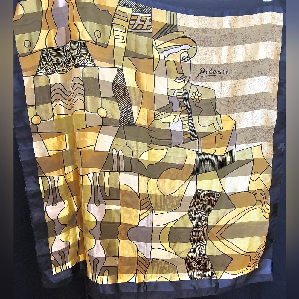 Vintage Pablo Picasso Silk Scarf Art Artist Spanish Painter